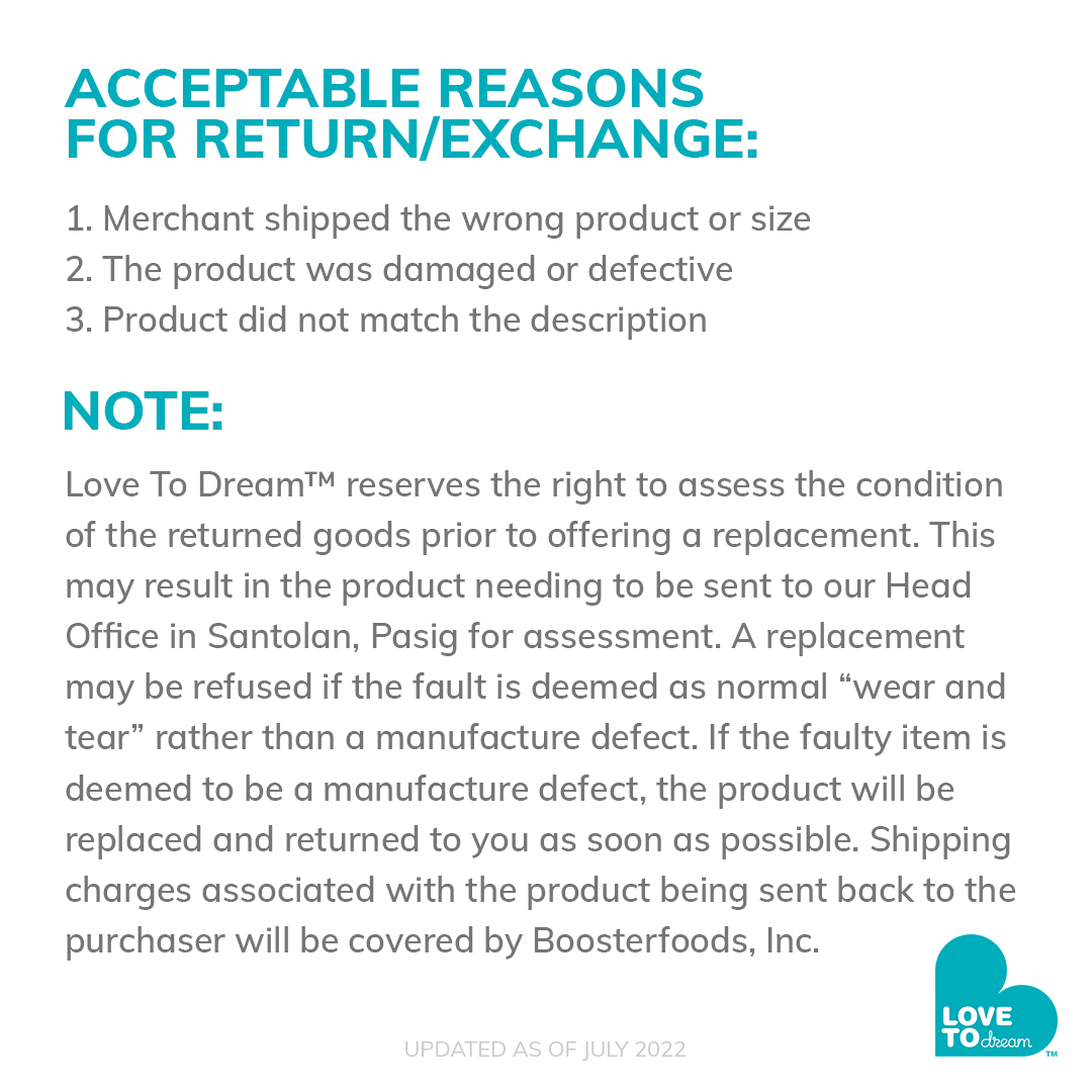 Acceptable reasons For Return/Exchange