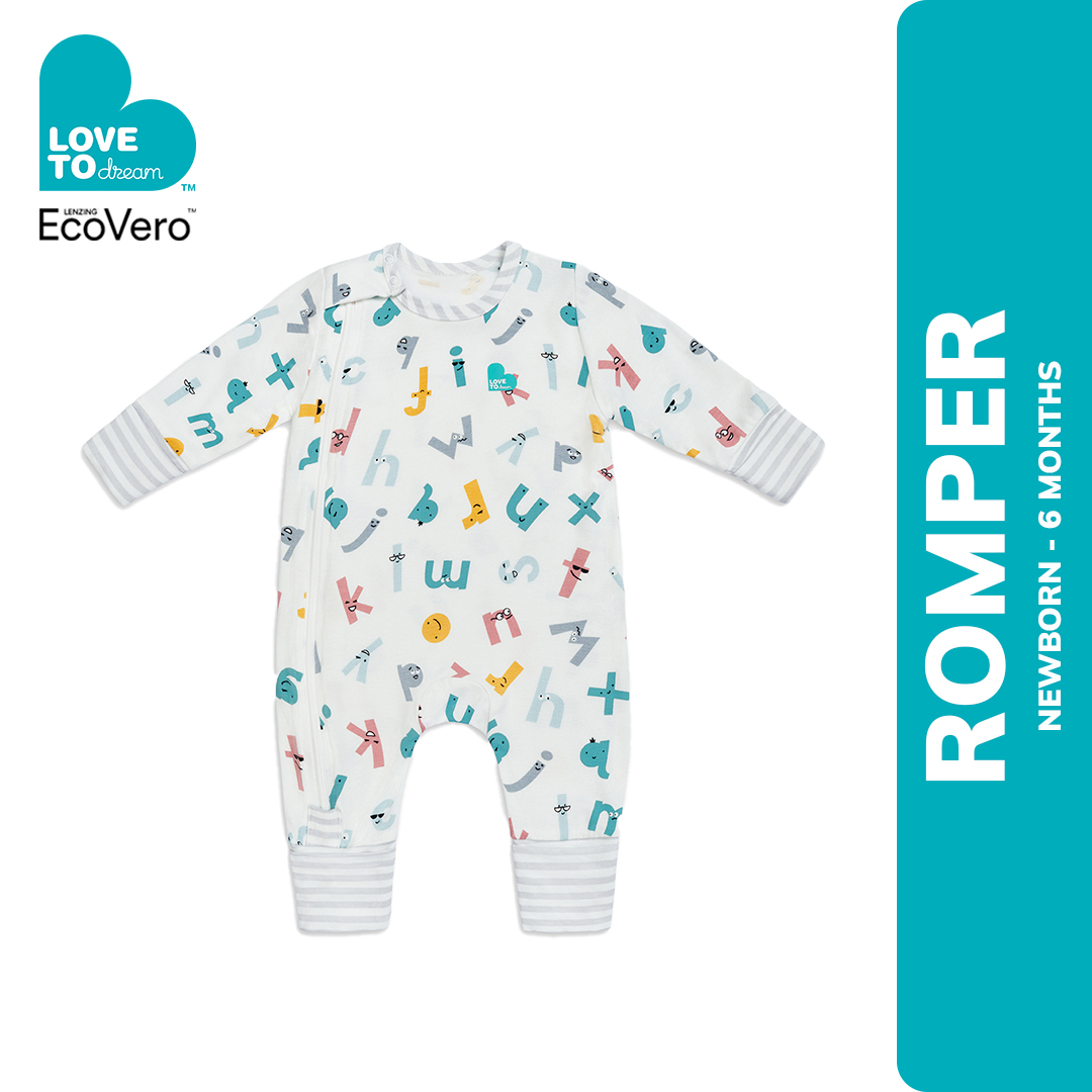 Love To Dream™ ECOVERO™ Footless Romper Alphabet Soup