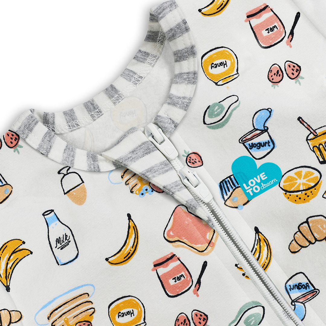 Love To Dream™ Footless Romper Breakfast White - Image 3