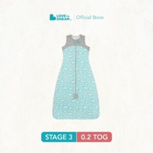 Love To Dream Swaddle UP Organic Sleep Bag™ for Toddler Kids Lite 0.2 TOG Turquoise (6-18 Months)