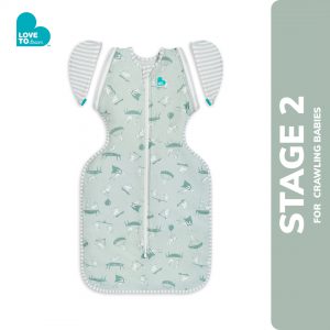 Love To Dream Swaddle UP™ Transition Bag for Crawling & Rolling Babies (Stage 2) Transition Bag Lite 0.2 TOG Daredevil Bunny Olive