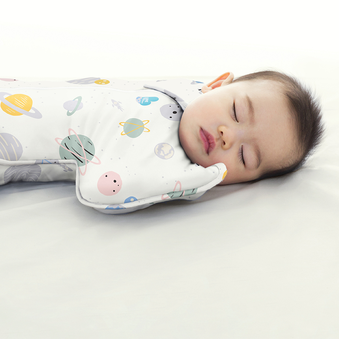 Swaddle Up™ Lite 0.2 TOG Space Print White (Designer Collection) - Image 3