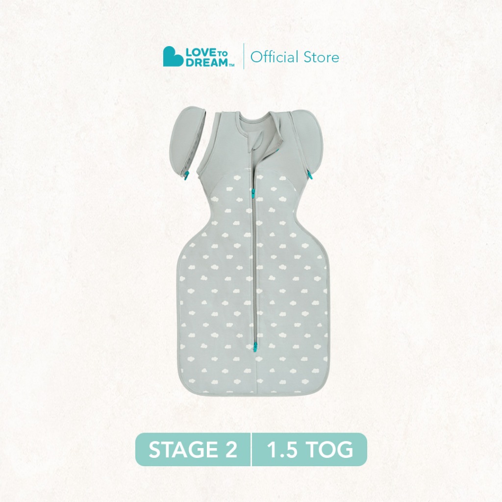 Swaddle Up™ Transition Bag 1.5 TOG Cotton Light Olive - Mini Cloud