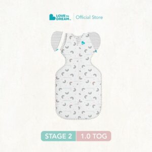 Swaddle Up™ Transition Bag Original 1.0 TOG White - Rainbow Dream