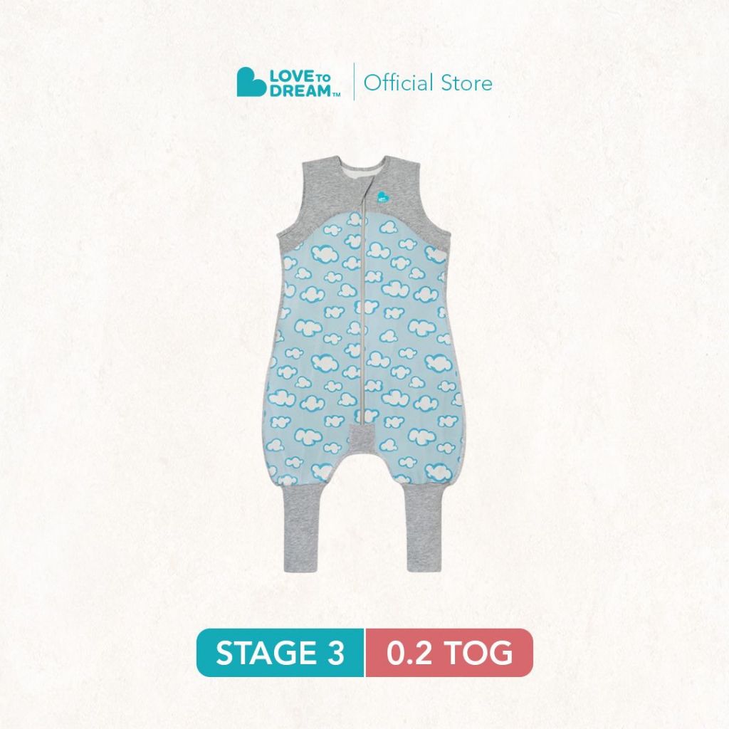 Love To Dream™ Organic Sleep Suit Lite 0.2 TOG Turquoise Clouds