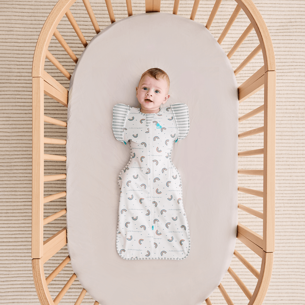 Swaddle Up™ Transition Bag Original 1.0 TOG White - Rainbow Dream - Image 3