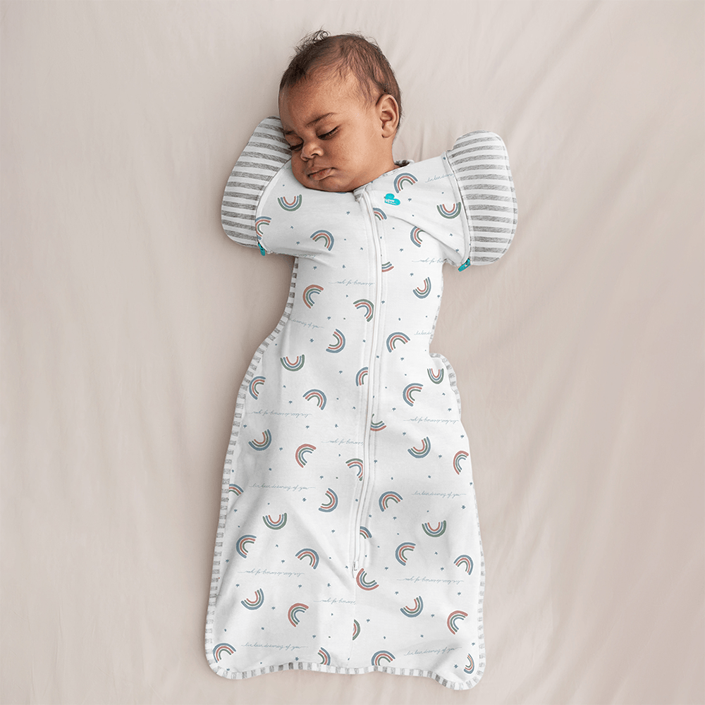 Swaddle Up™ Transition Bag Original 1.0 TOG White - Rainbow Dream - Image 2