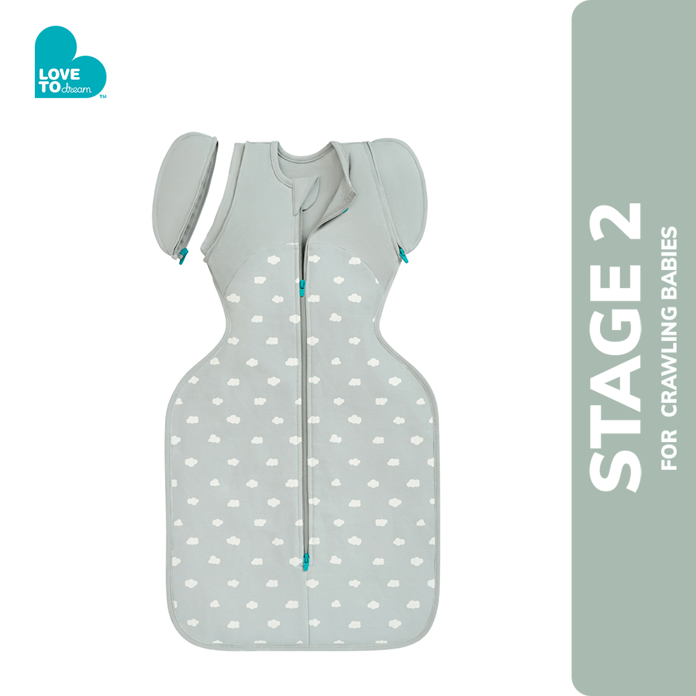 Swaddle Up™ Transition Bag 1.5 TOG Cotton Light Olive - Mini Cloud